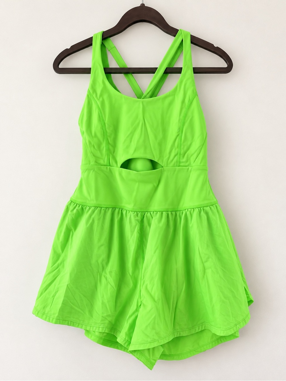 FP Movement Righteous Runsie Neon Lime Athletic Romper Size M